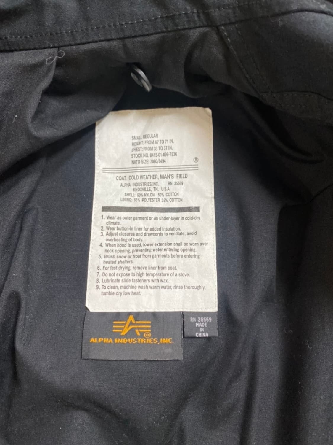 알파인더스트리 M-65 필드 자켓 블랙 alpha industries 상품이미지5