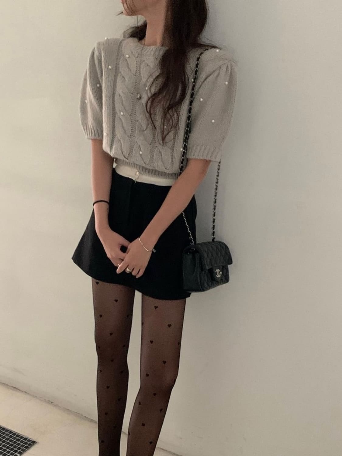 F) 제평 도매택 Poster 진주 알파카 니트 그레이 상품이미지6