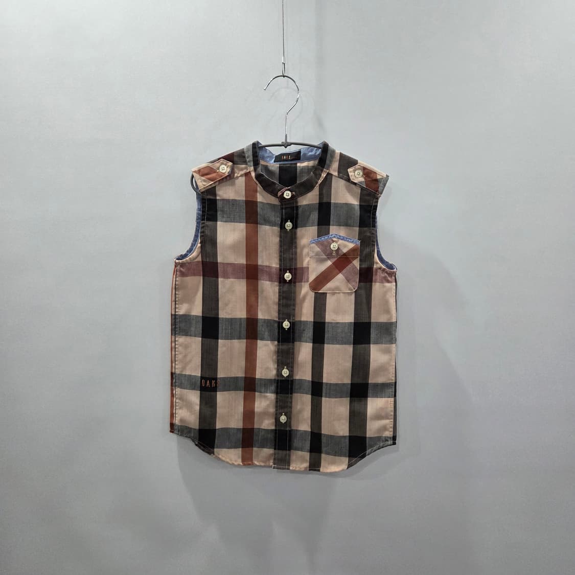 닥스 키즈 린넨 블랜드 체크 베스트 130/9Y 상품이미지1