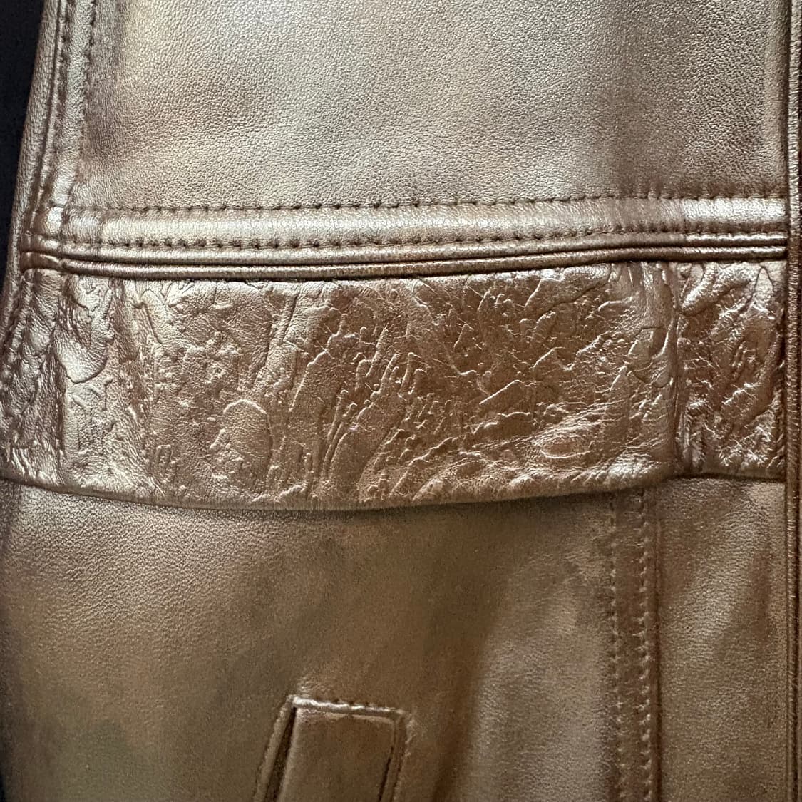 입생로랑 브라운 가죽 무스탕 자켓 남L 상품이미지3