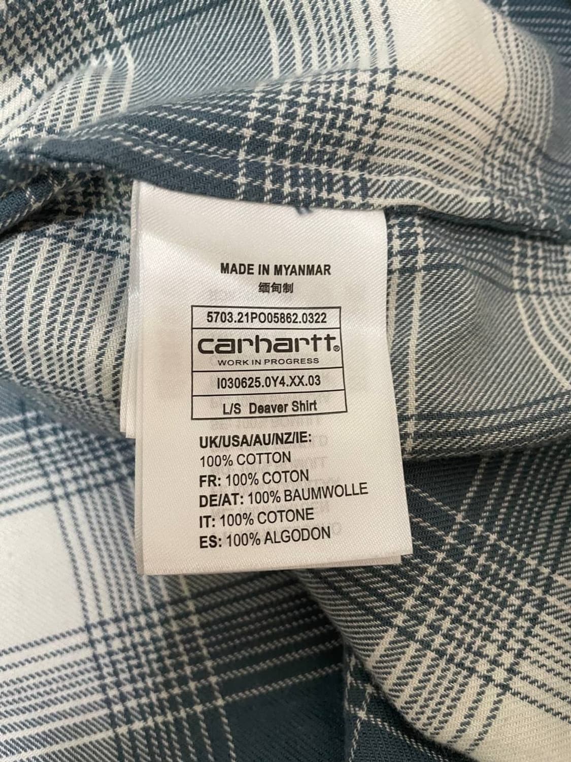 칼하트 wip 디버 체크셔츠 XL 상품이미지4