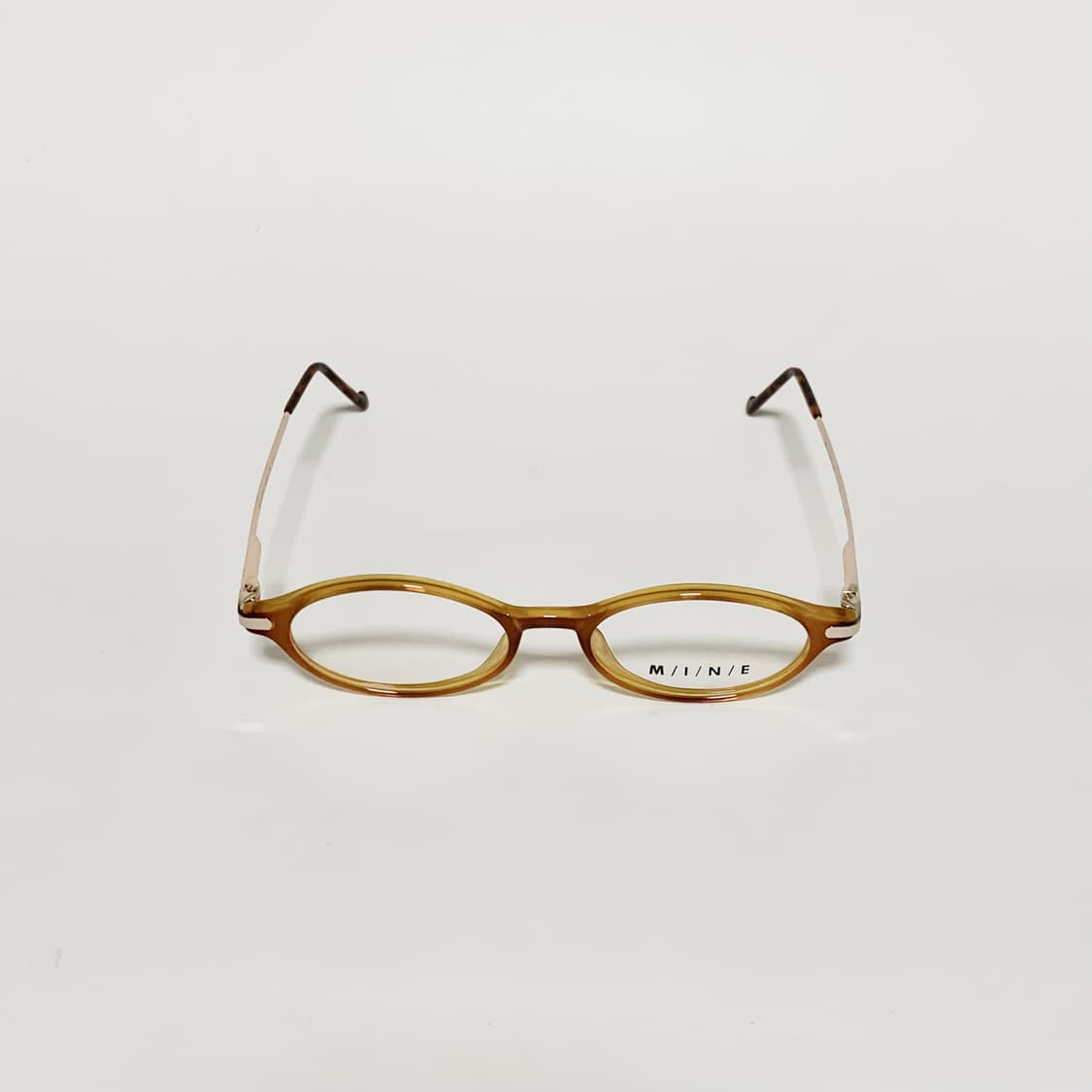 846 데드스탁 픽키 빈티지 브라운 오벌 라운드 뿔테 메탈 안경 상품이미지2