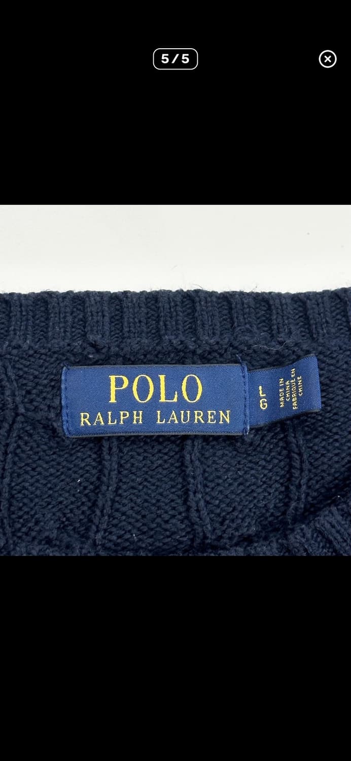 폴로 랄프로렌 클래식 케이블 니트 네이비 L 상품이미지5