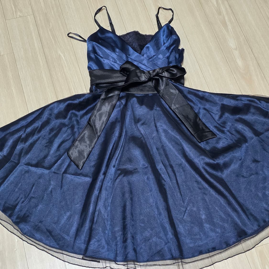 일본빈티지)네이비 새팅 망사 리본 바로크 로맨틱 고딕로리타st 파티드레스 상품이미지2