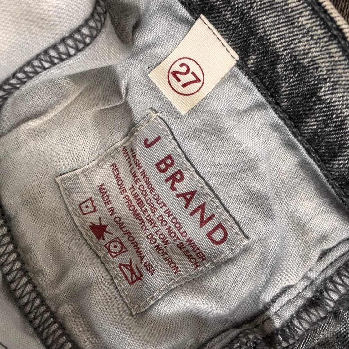 J 제이브랜드 27 그레이 워싱 데님 청바지 슬림 미국 수입 정품 상품이미지6