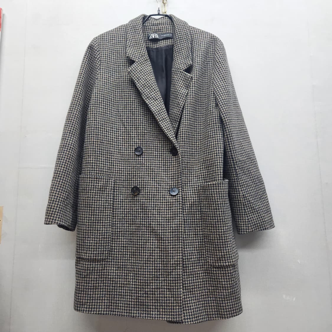 자라 하운드투스 체크 패턴 코트 M(M) 상품이미지1