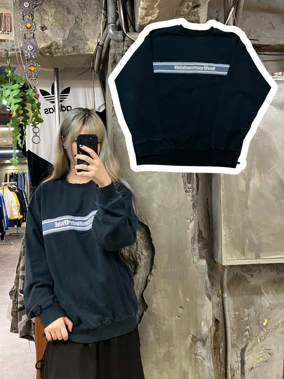 디스이즈네버댓 맨투맨 그린 L  #csz829 상품이미지1