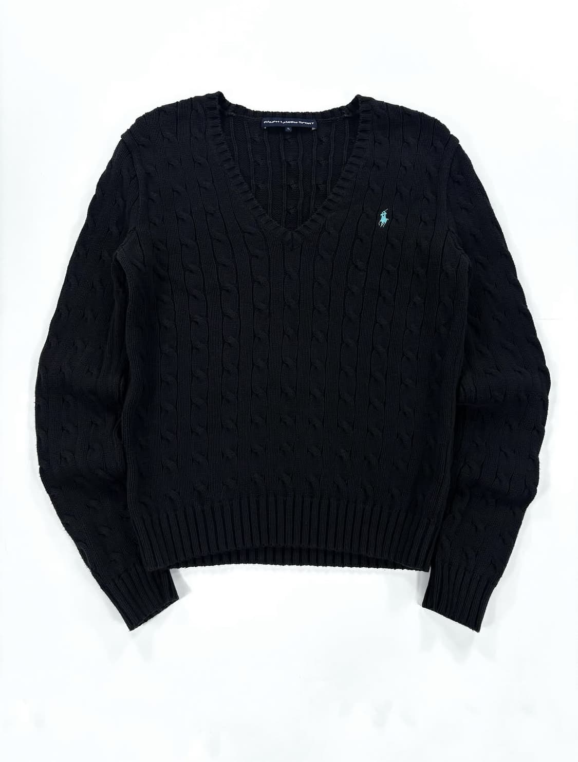 폴로 랄프로렌 여성 블랙 꽈배기 니트  상품이미지1