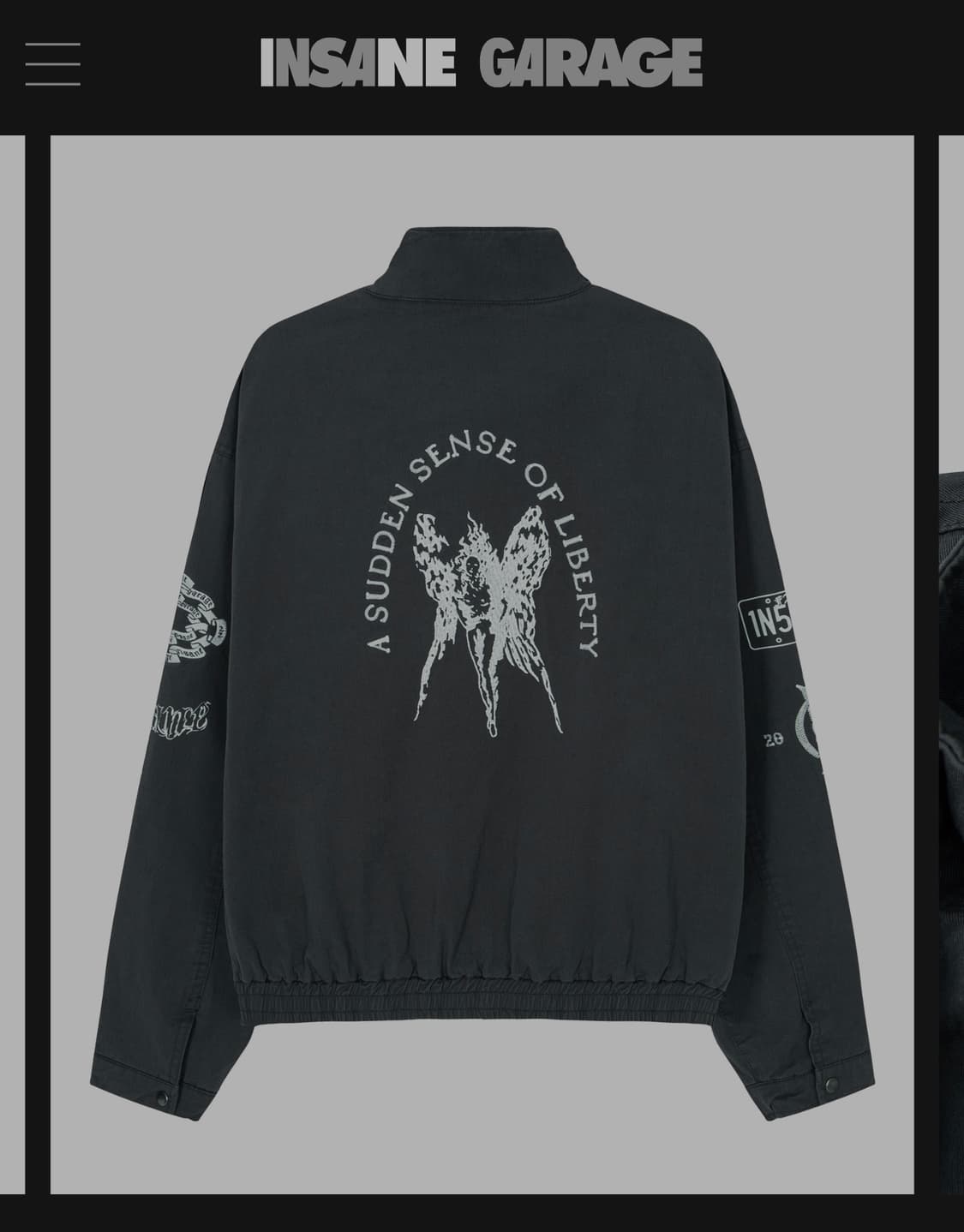 인세인개러지 해링턴 자켓 차콜 상품이미지2