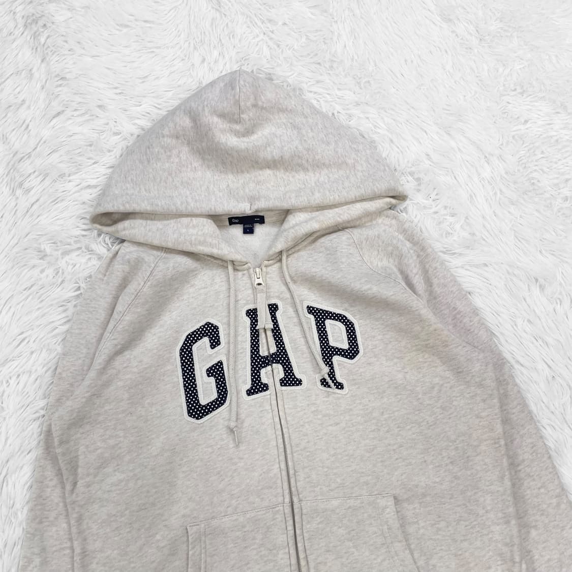 갭 GAP 도트 로고 후드집업 멜란지그레이 상품이미지3