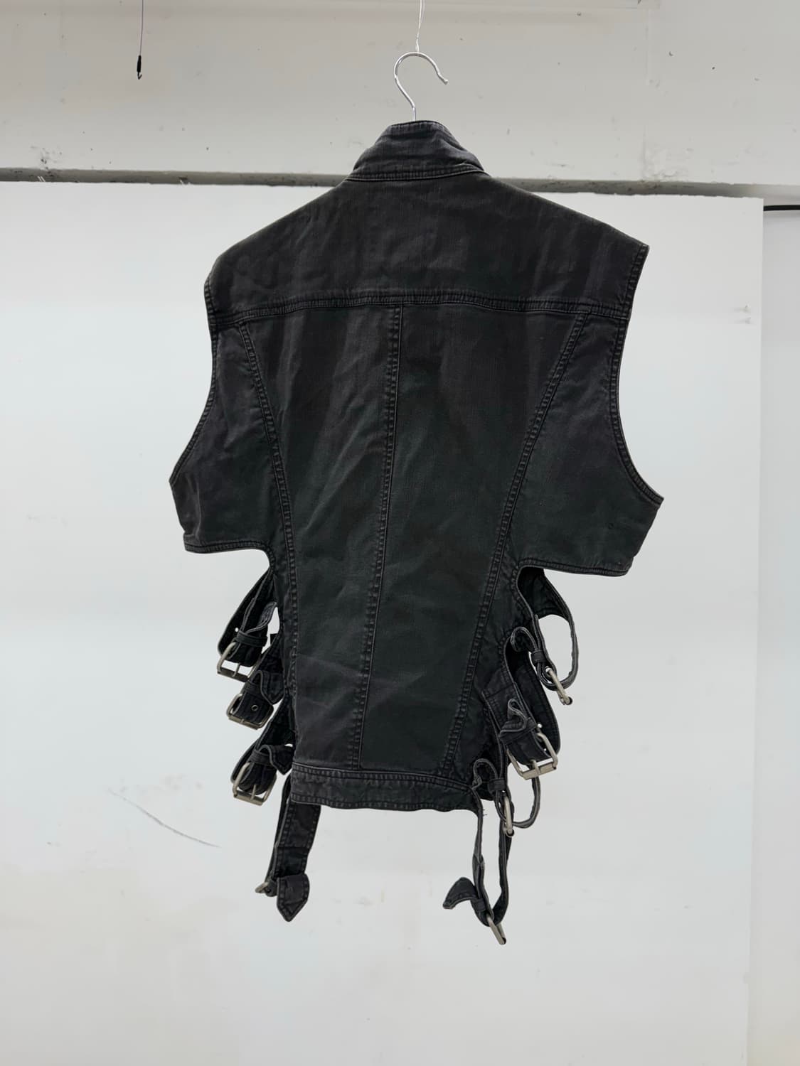 KTZ / denim belted military vest / M 상품이미지4