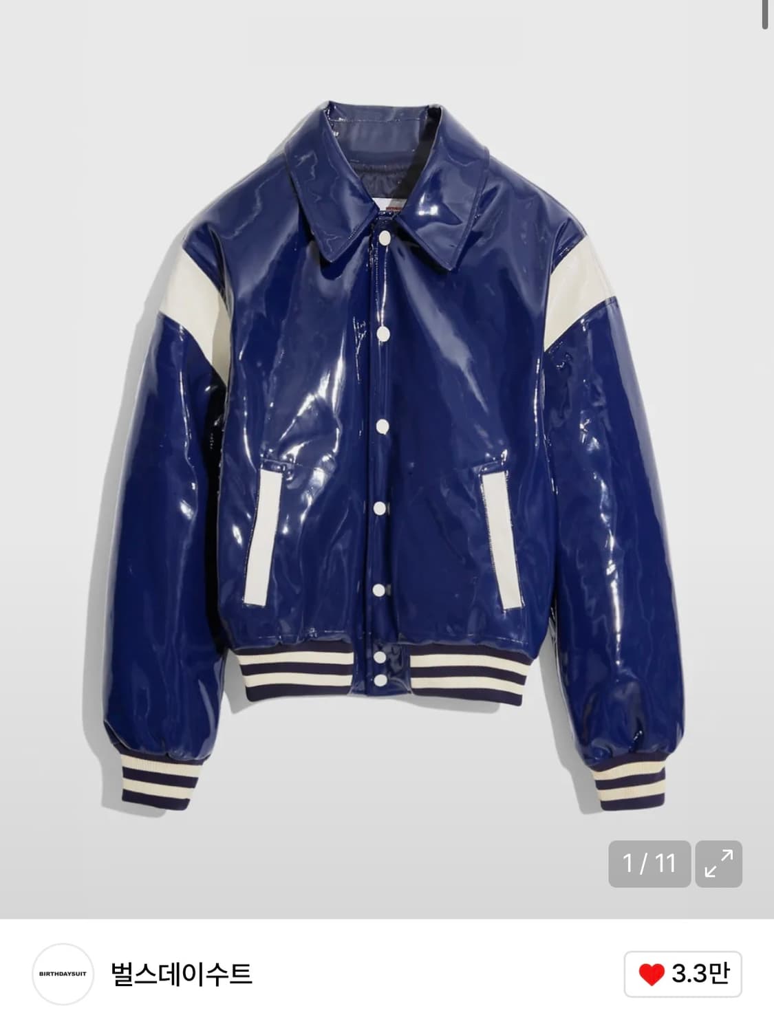 벌스데이수트 PATENT STADIUM JACKET (BLUE) 상품이미지1