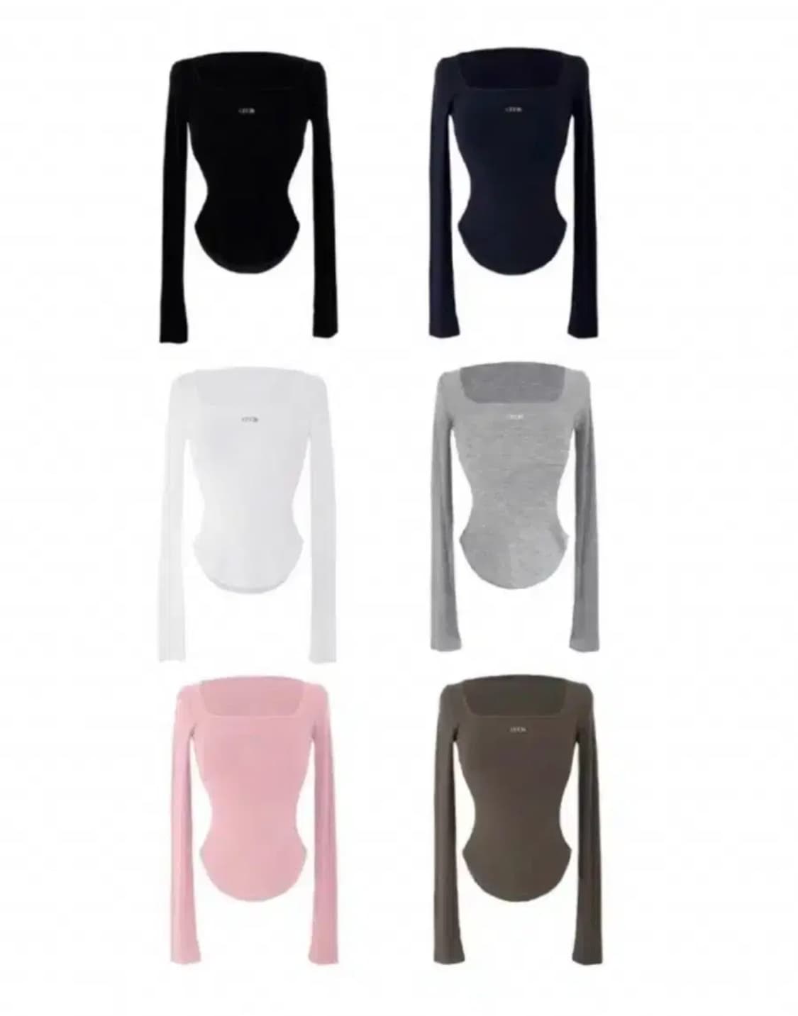 오도어 스퀘어넥 차콜 블랙 브라운 상품이미지1