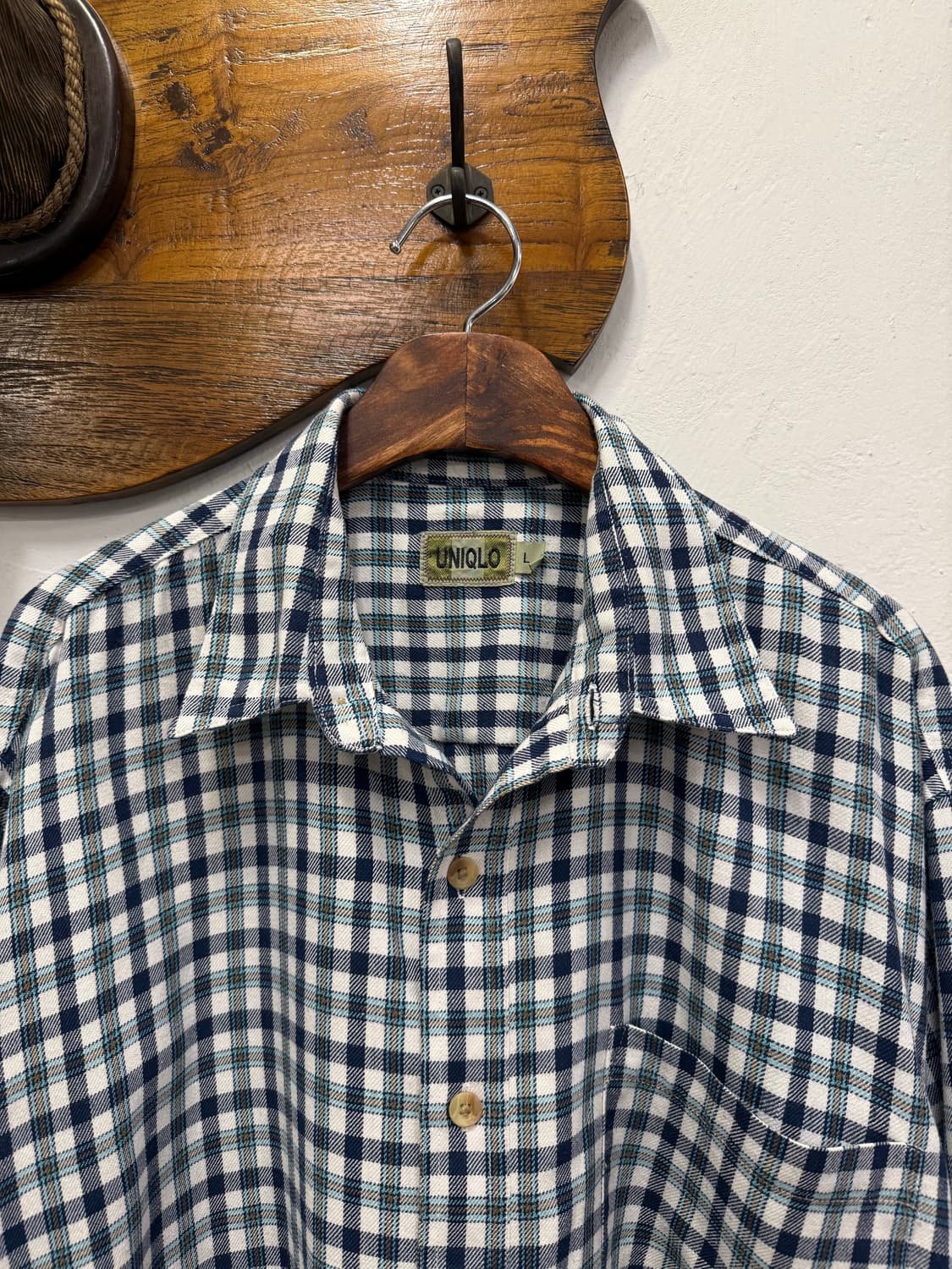 (L) OLD UNIQLO 유니클로 Vintage Check Shirt 상품이미지3