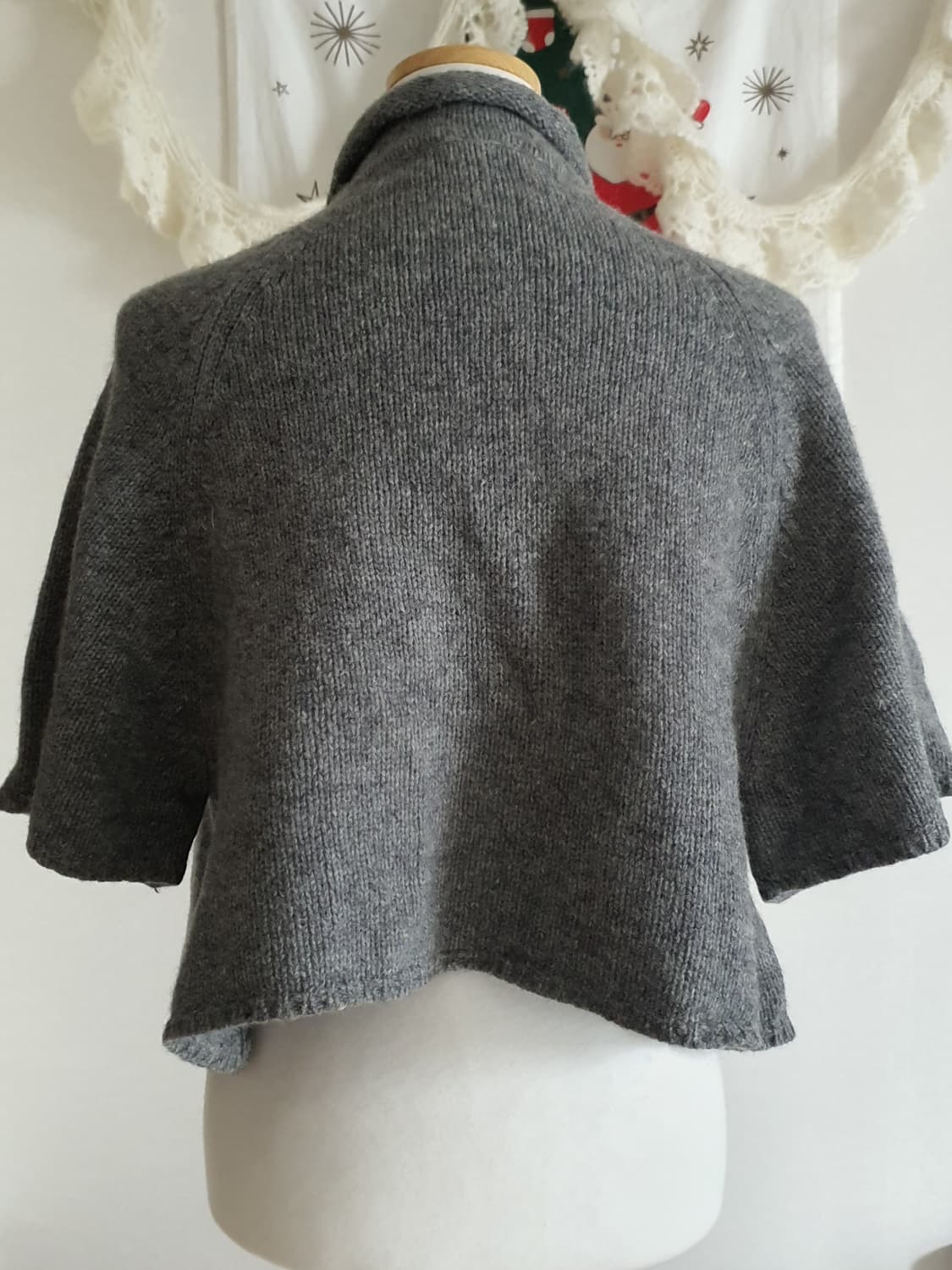 [모리걸] 회색 니트 볼레로 가디건 숏자켓 상품이미지3