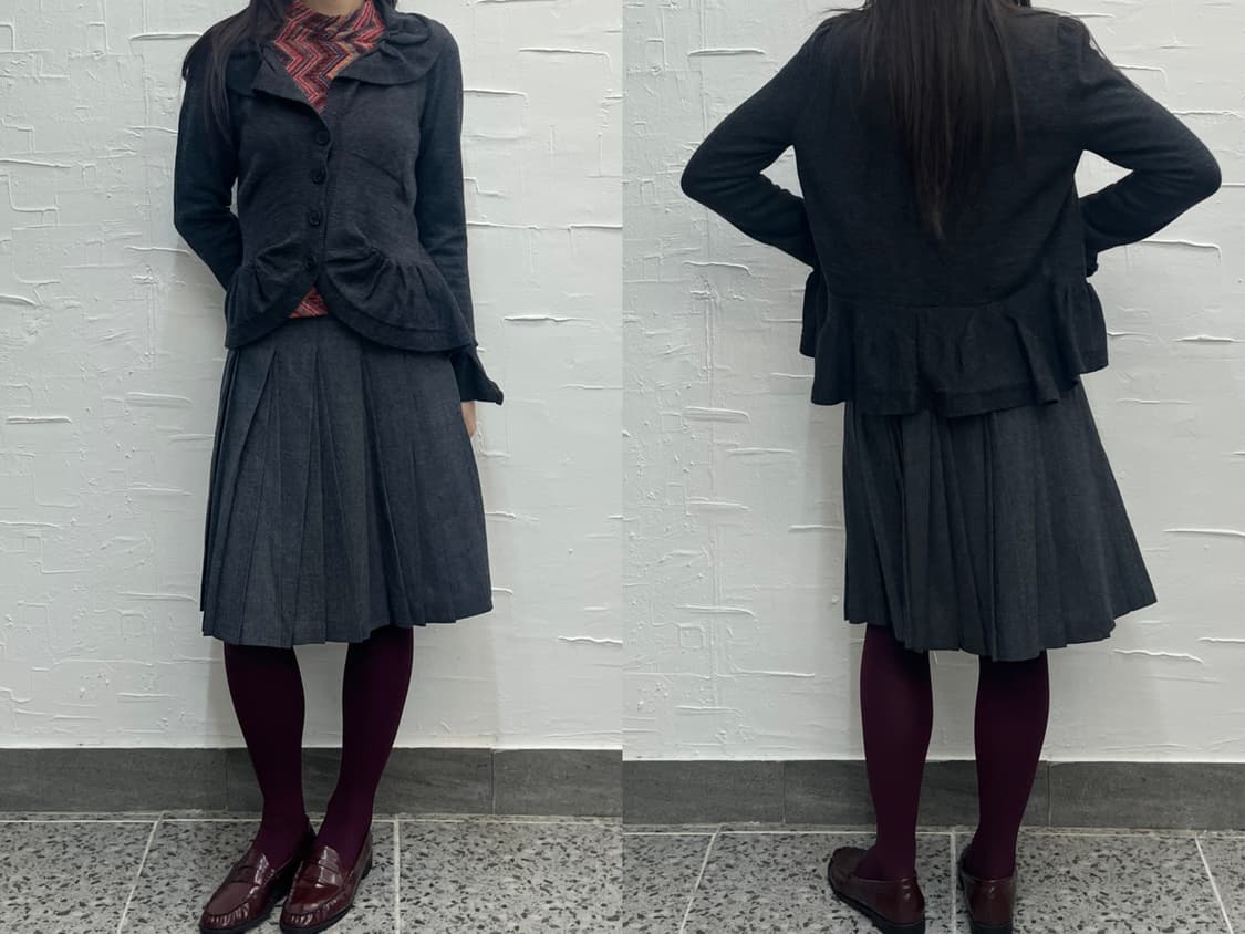 ruffle charcoal cardigan 상품이미지2