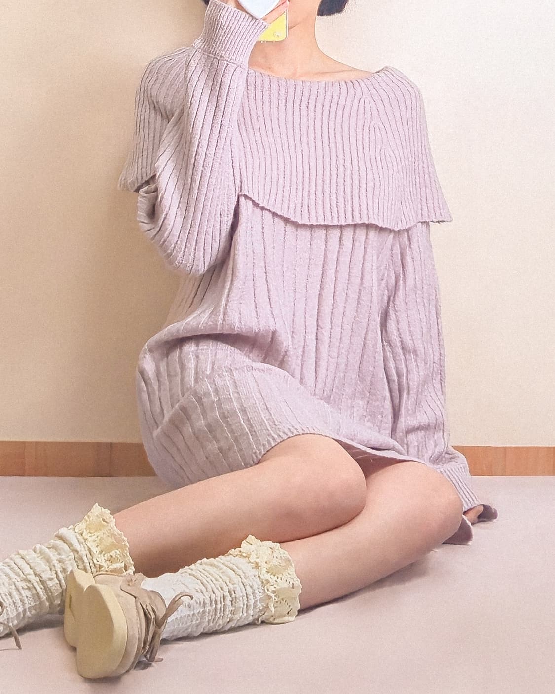 루즈핏 숄 카라 니트 미니 원피스
일본빈티지 상품이미지1