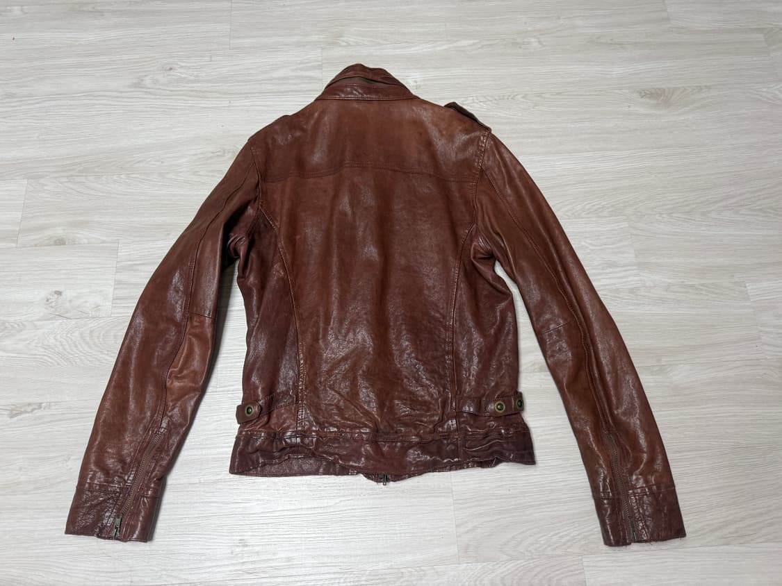 [M] 빈티지 브라운 양가죽 라이더 자켓 상품이미지2