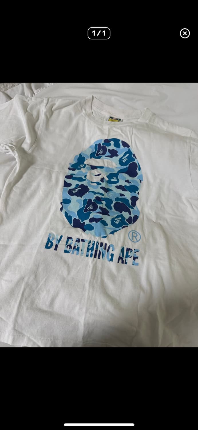 베이프 ABC 카모 바이 베이싱 에이프 티셔츠 화이트 블루 상품이미지2