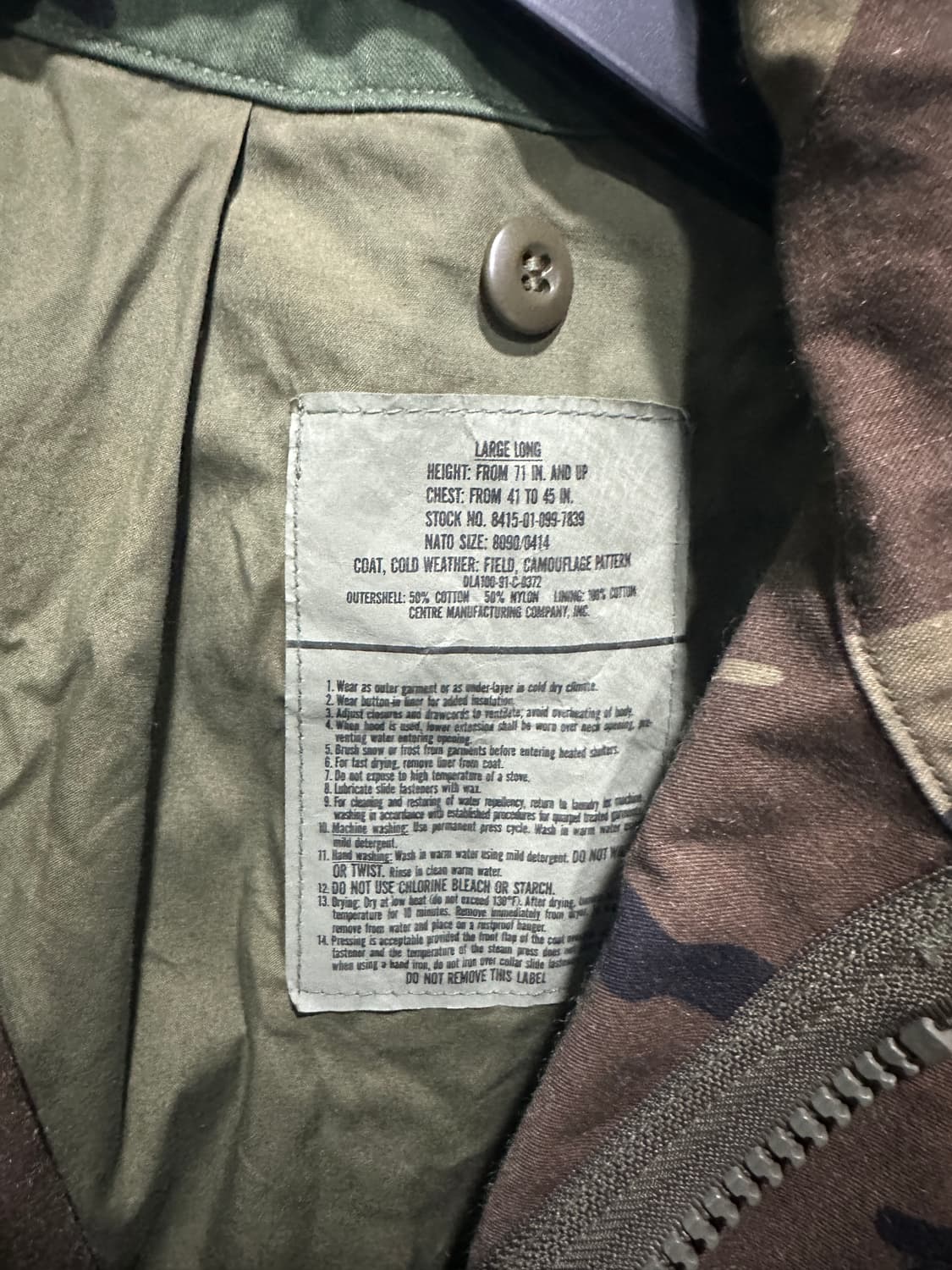 미군 오리지널 우드랜드 자켓 라지롱 상품이미지4