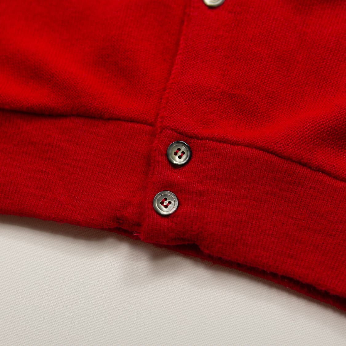 80s IZOD 라코스테 아크릴 가디건 레드 상품이미지5