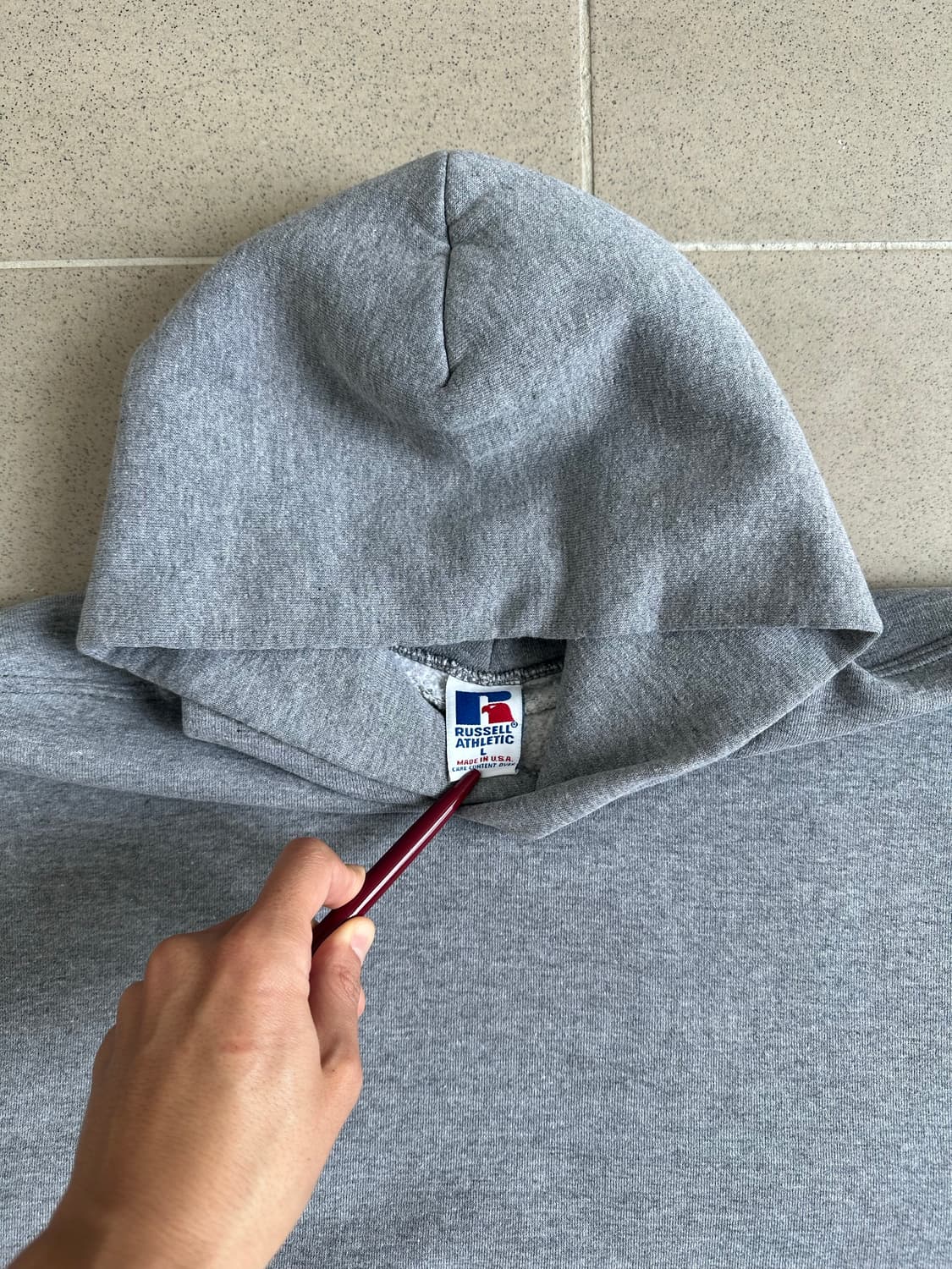 90s 빈티지 러셀 후드 그레이 L USA 상품이미지3