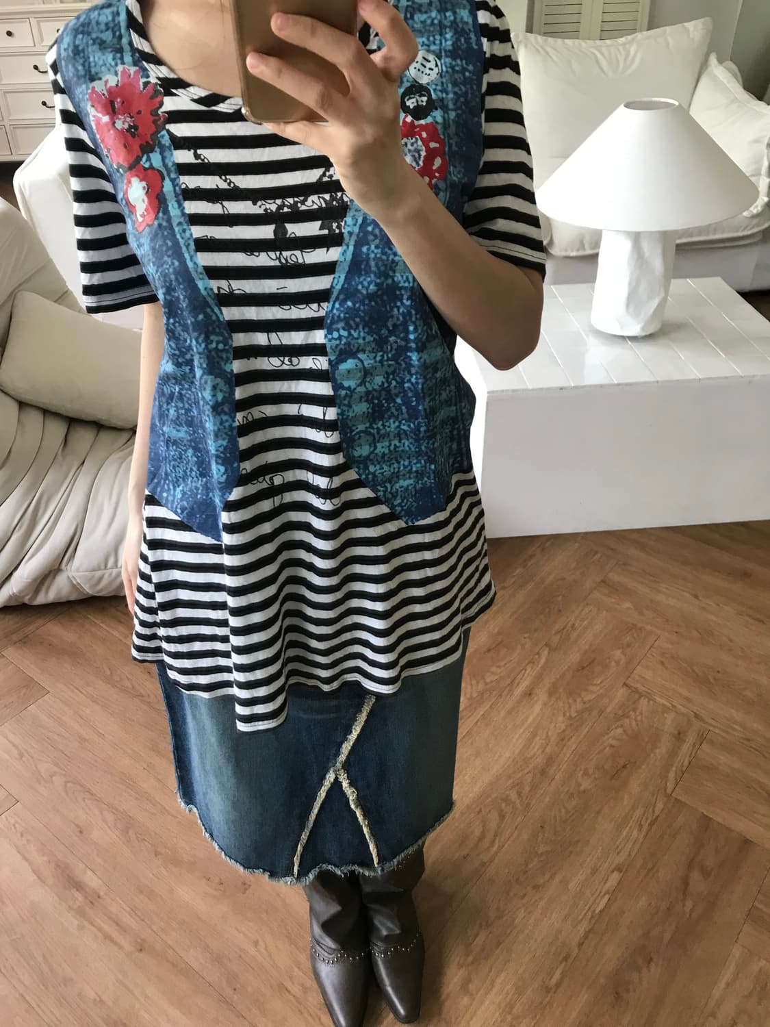 vintage denim skirt (26inch) 상품이미지6