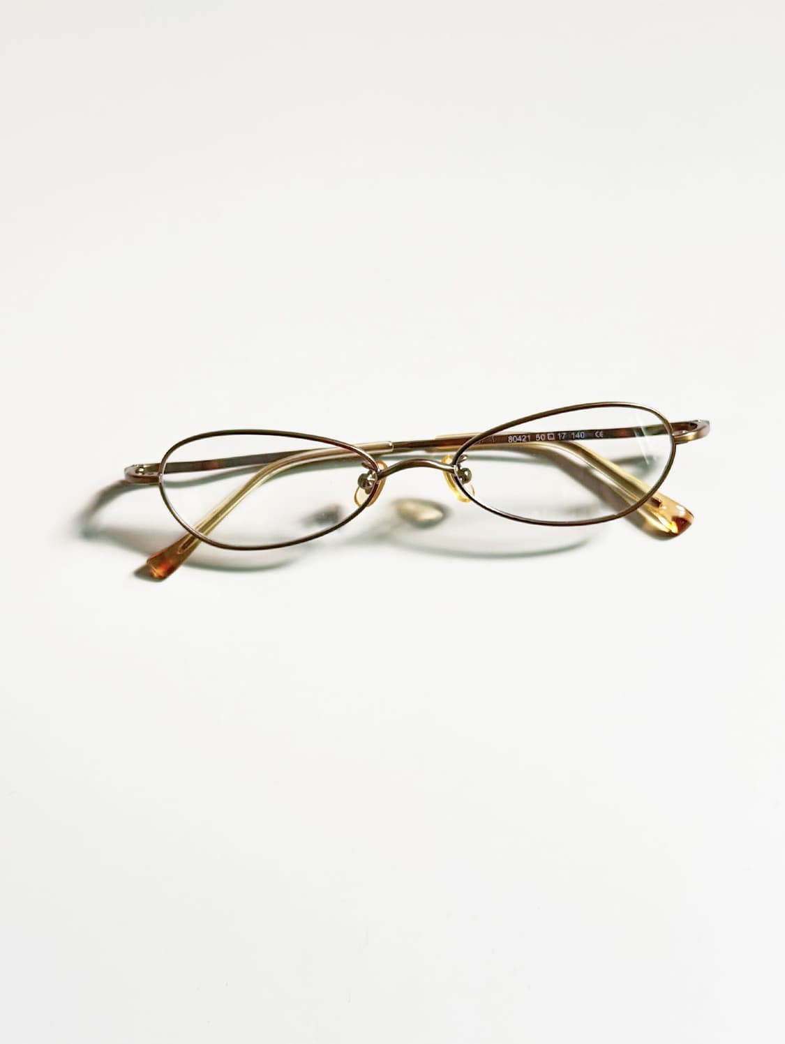 90s 골드 슬림 오벌 프레임 빈티지 안경 상품이미지1