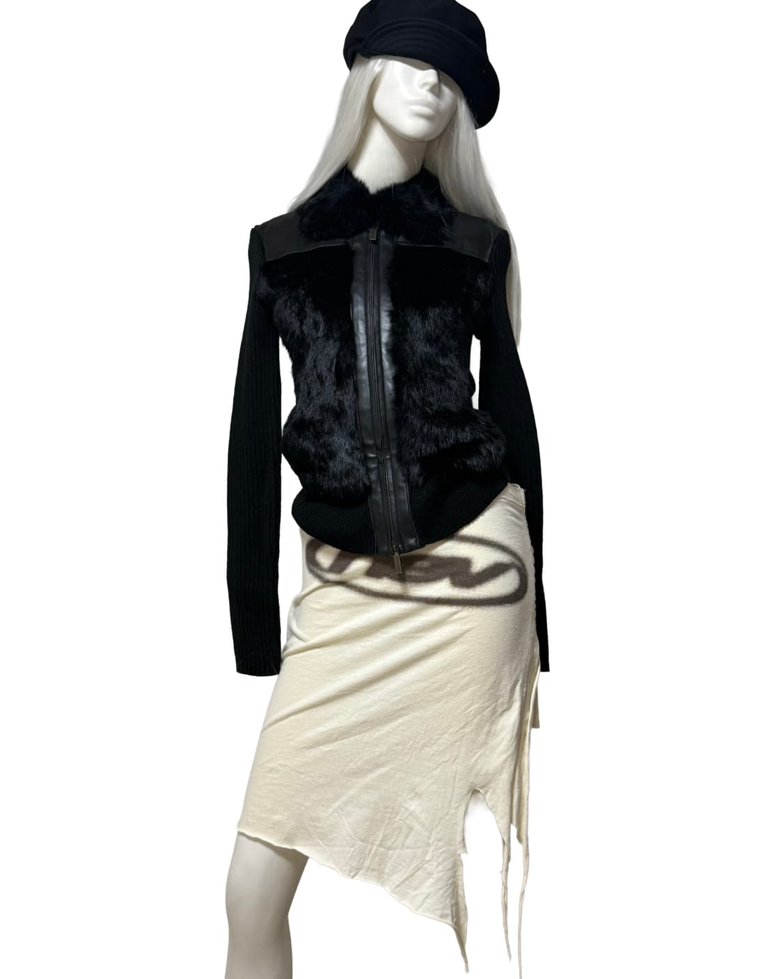 Vtg 갸루 y2k 아크릴 퍼 울 가디건 상품이미지4