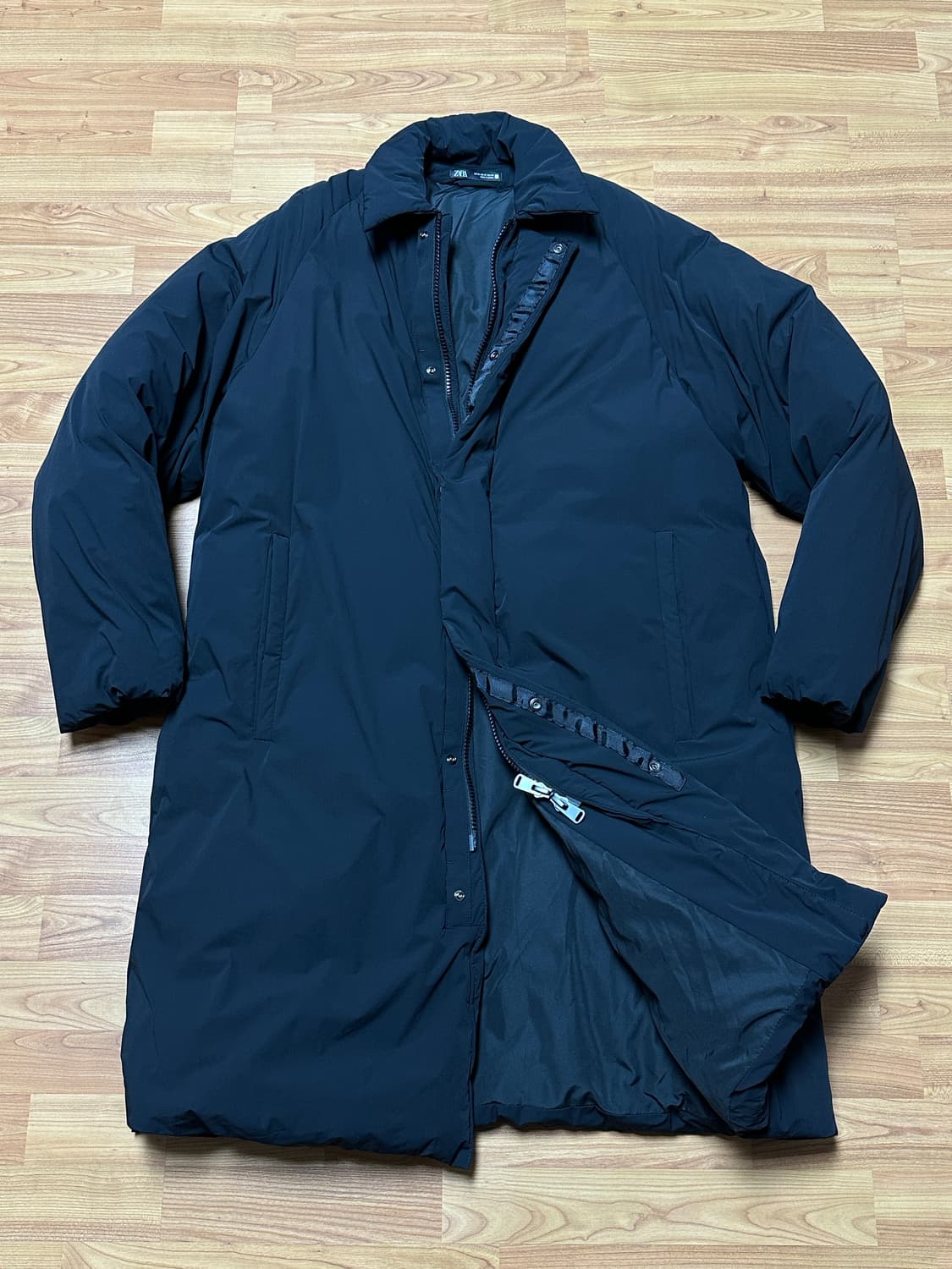 [1회착용] ZARA 자라 남성 간절기 패딩 코트 블랙 상품이미지1