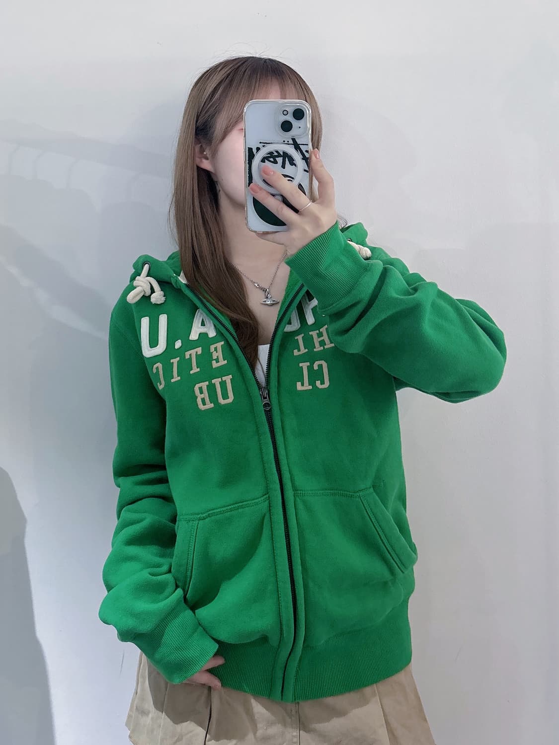 후아유 빅로고 후드집업 상품이미지2