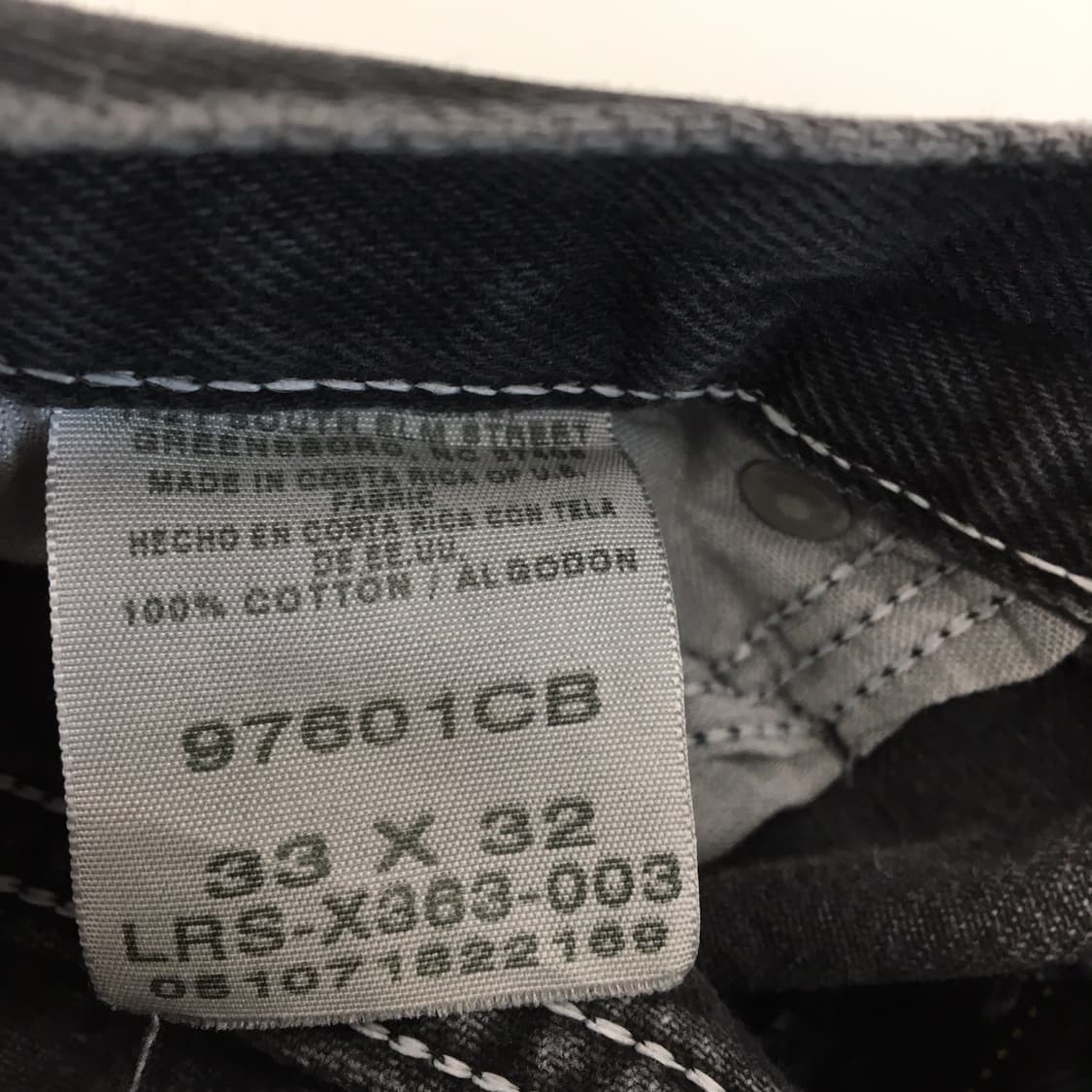랭글러 00s USA 워시드블랙 데님진 33 인치  상품이미지5