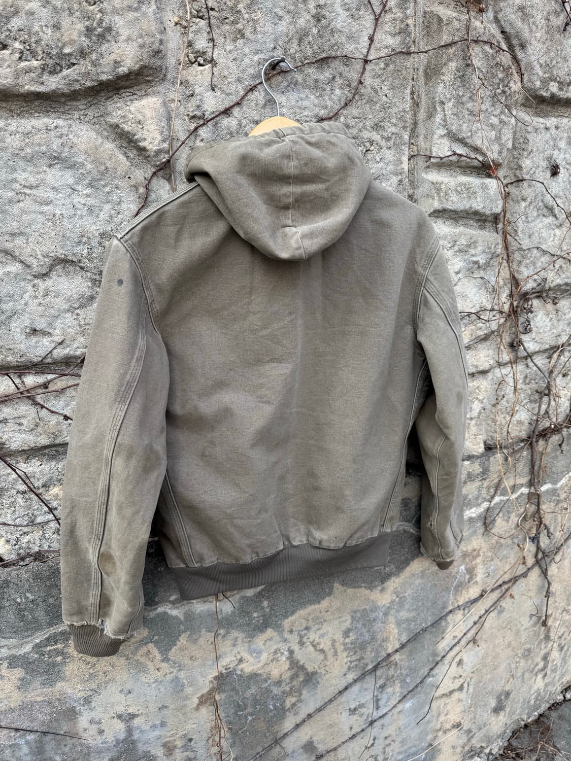 칼하트 빈티지 덕 액티브 그린 브라운 그레이 후드 자켓 상품이미지6