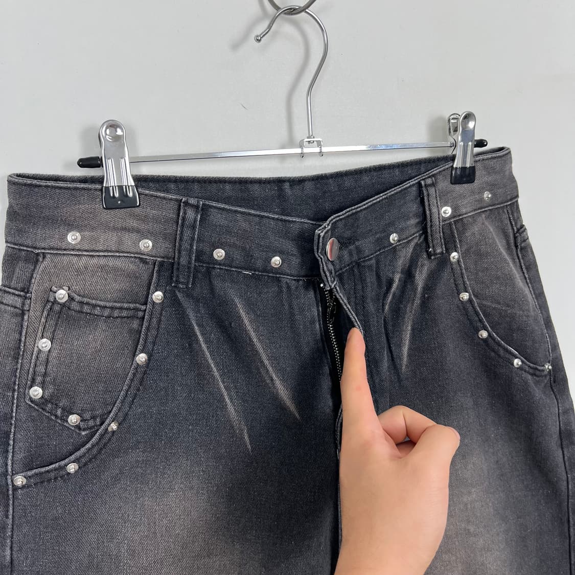Vintage 빈티지 워싱 커팅 데님 반바지 상품이미지5