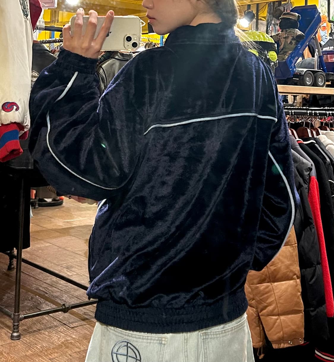 [HI] VTG 벨벳 져지 네이비 상품이미지5