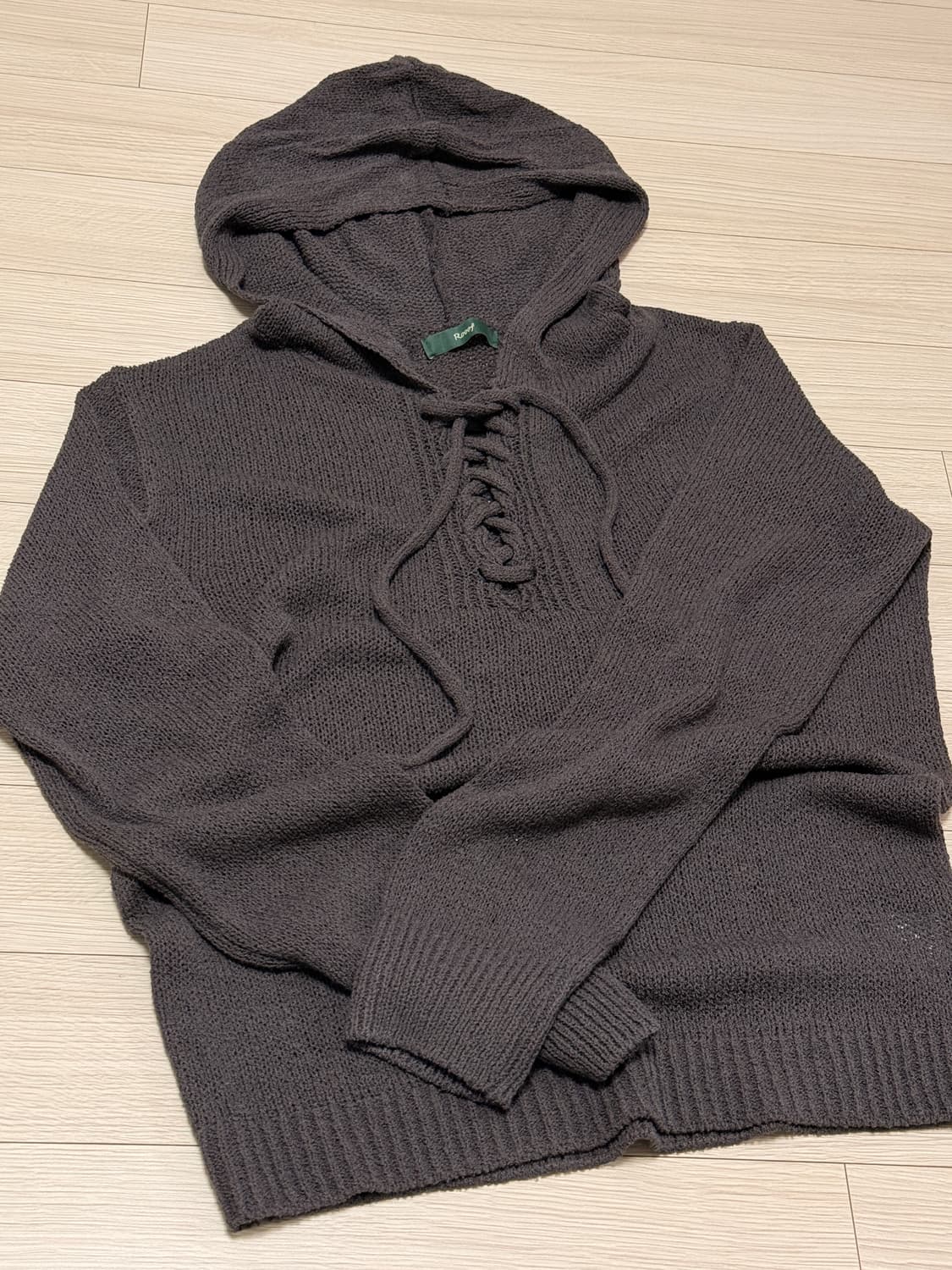 어두운 보라 후드니트 상품이미지2