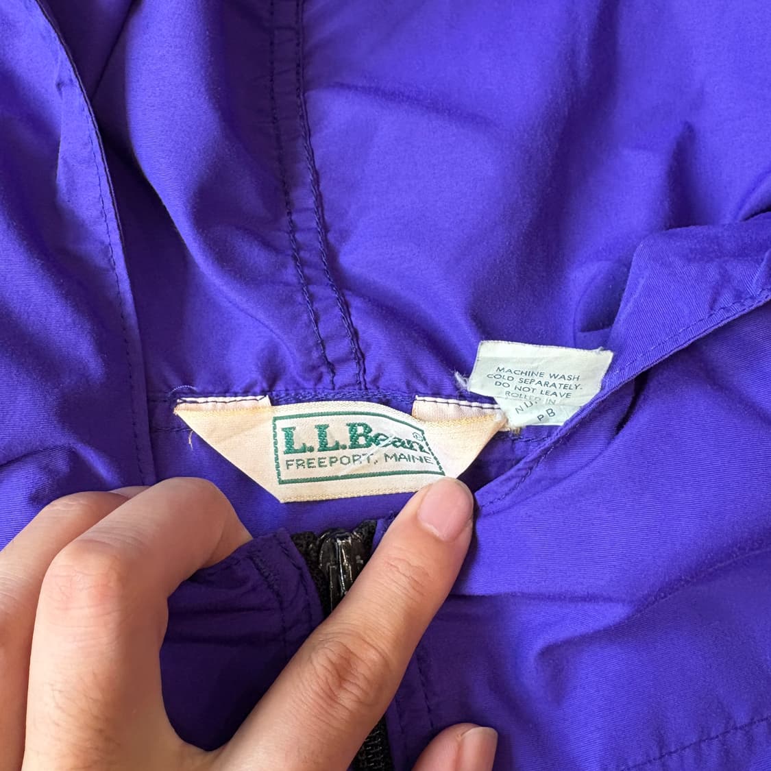90s L.L.bean 90년대 미국 생산 엘엘빈 퍼플 아노락 바람막이  상품이미지8