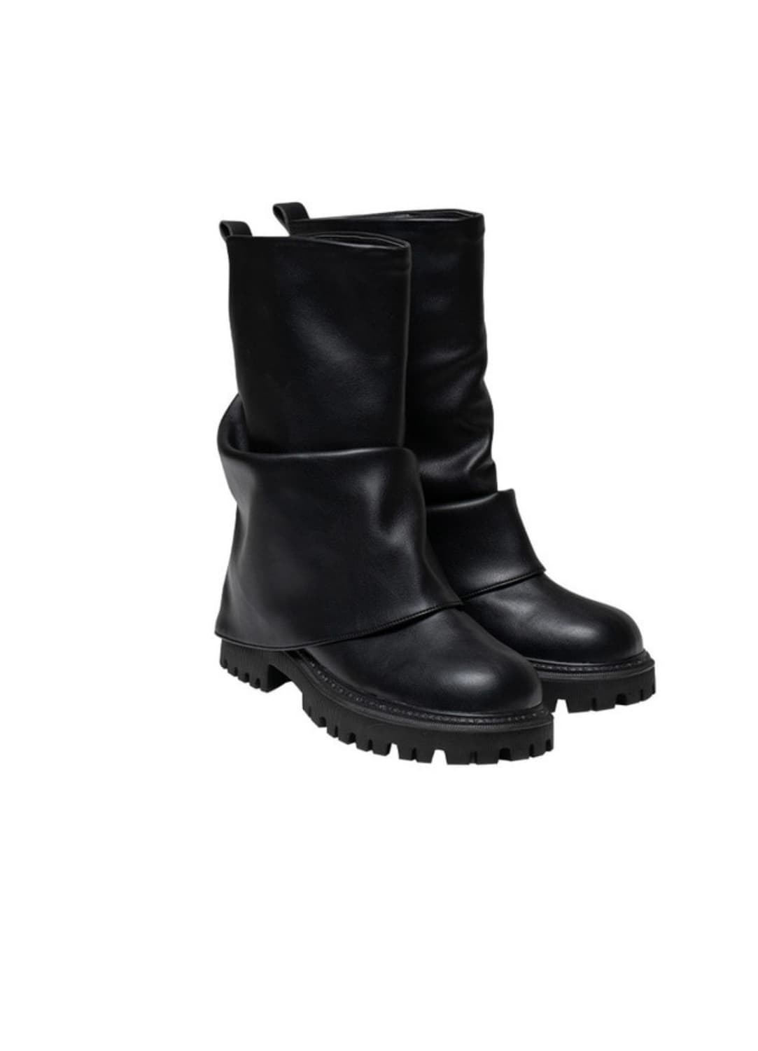 포른른 셔링 하프 부츠 블랙 상품이미지1