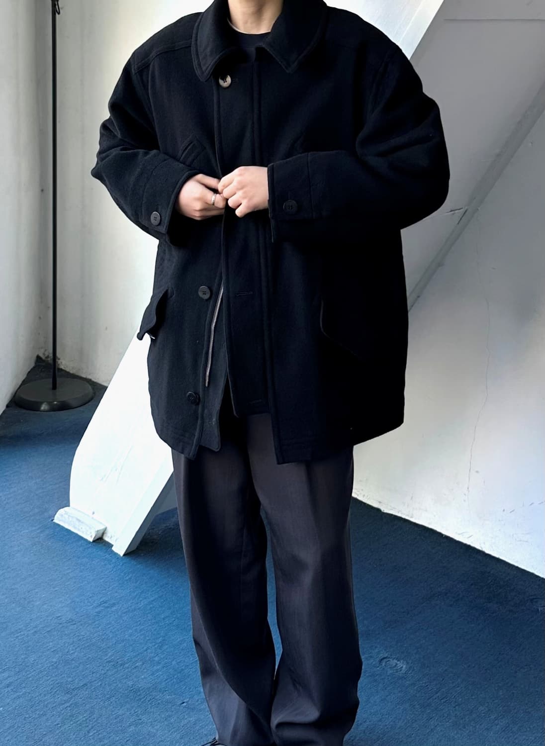 Pure cashmere blend mil design mid coat 상품이미지9