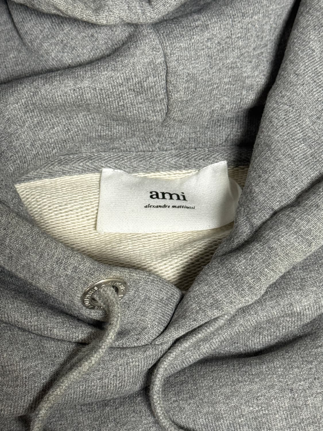 정품/기모/L사이즈) 아미 스몰하트 후드 헤더 그레이 상품이미지3