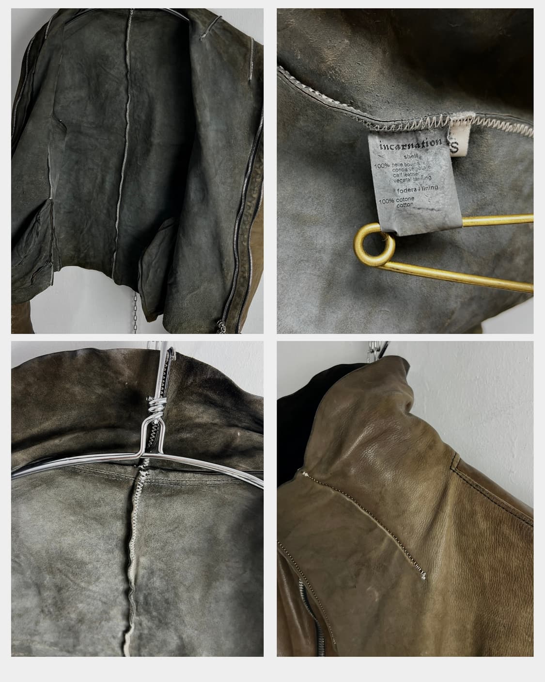 인카네이션 (Incarnation) 바이어스 더블 집업 레더 자켓 상품이미지10