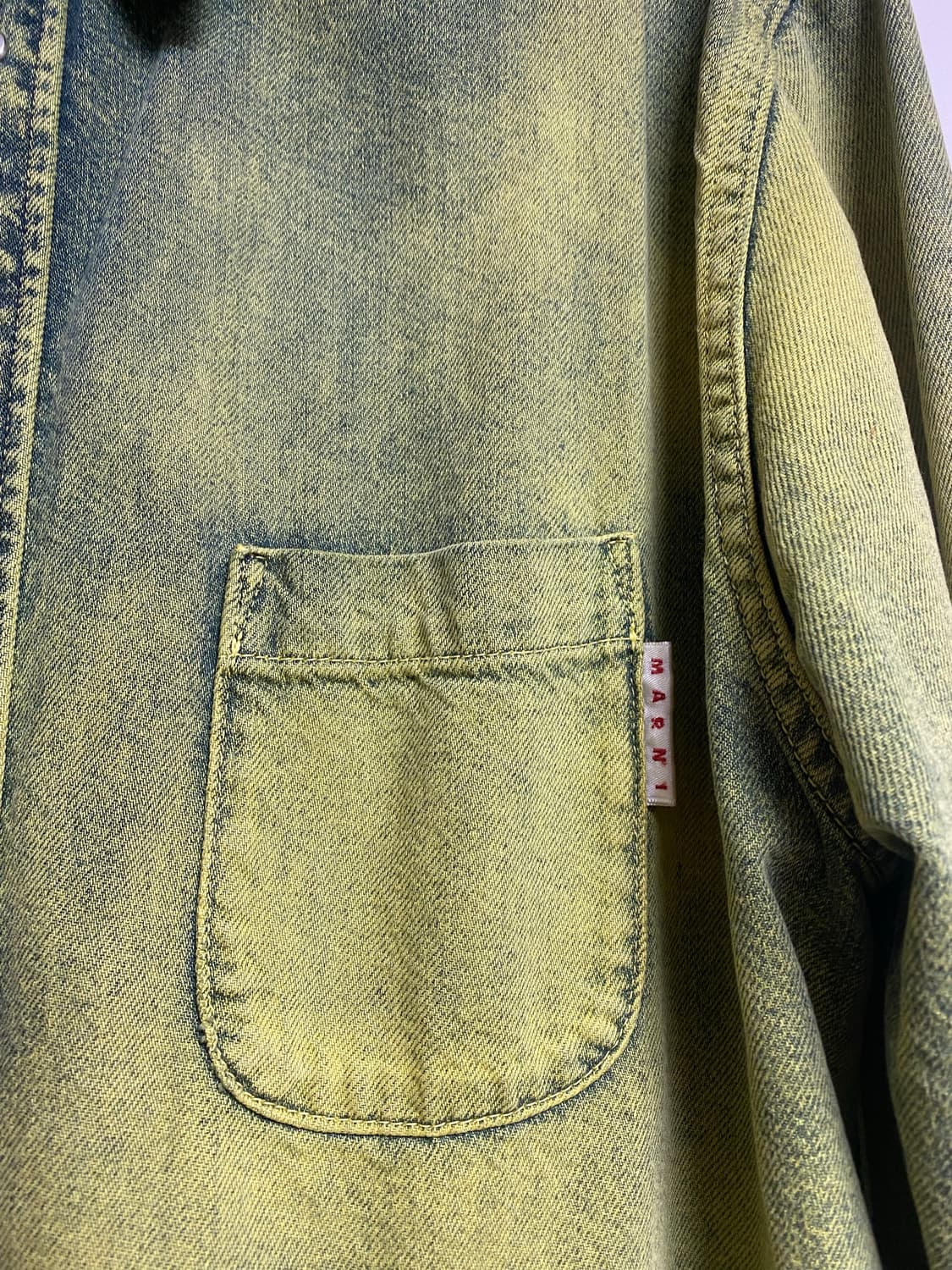 마르니 그린 톤 애시드 워시 데님 셔츠 (꼬르소꼬모 구매) 상품이미지3