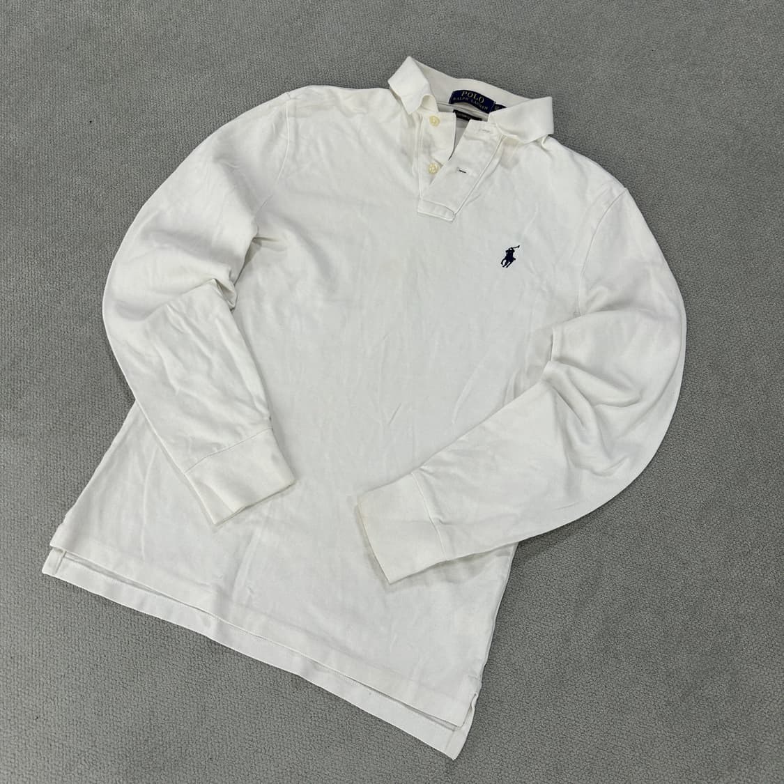 폴로 랄프로렌 화이트 롱슬리브 카라티 XS 상품이미지1