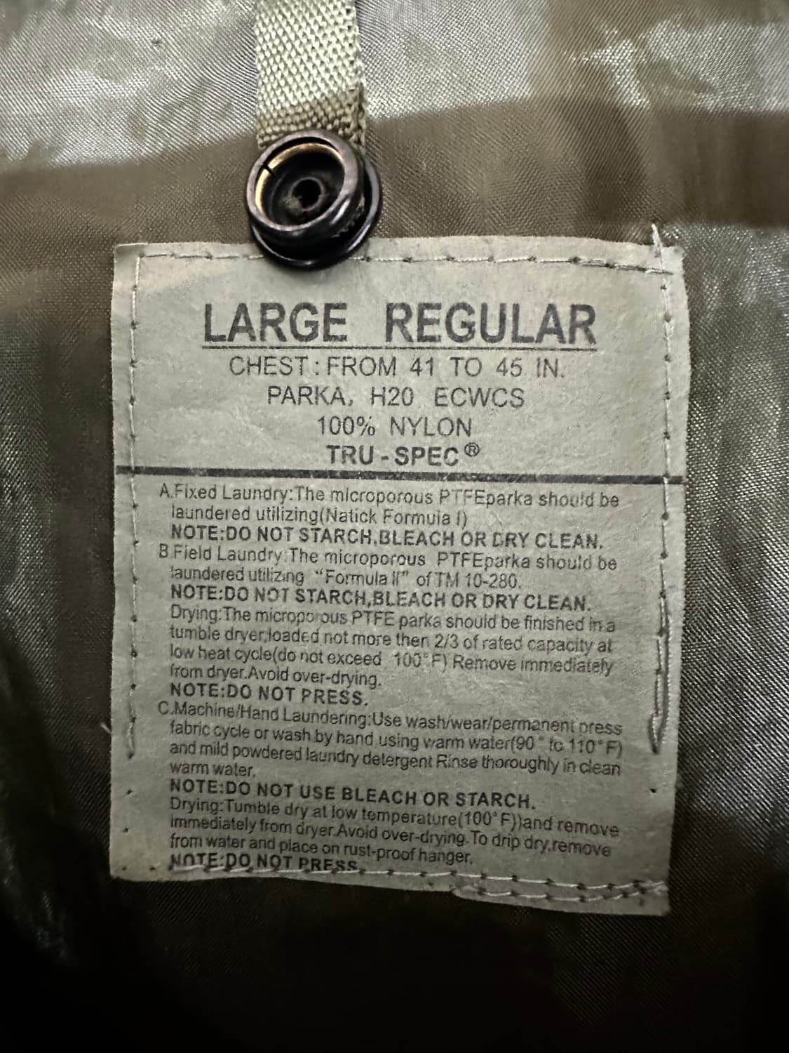 US ARMY ECWCS 밀리터리 자켓 상품이미지6