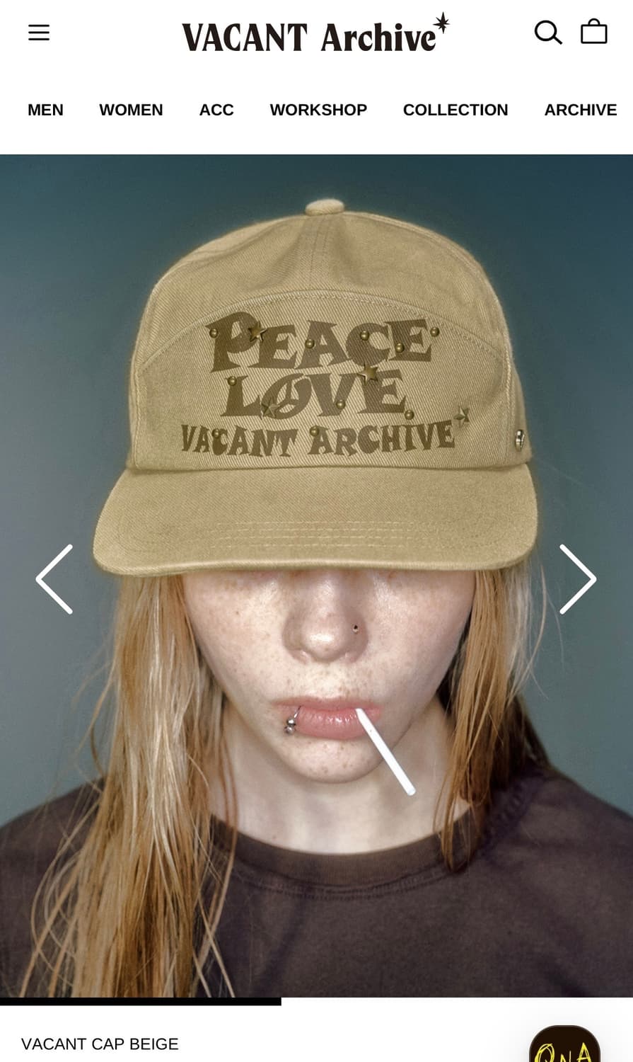 vacant archive 베이컨트 cap 베이지 상품이미지7