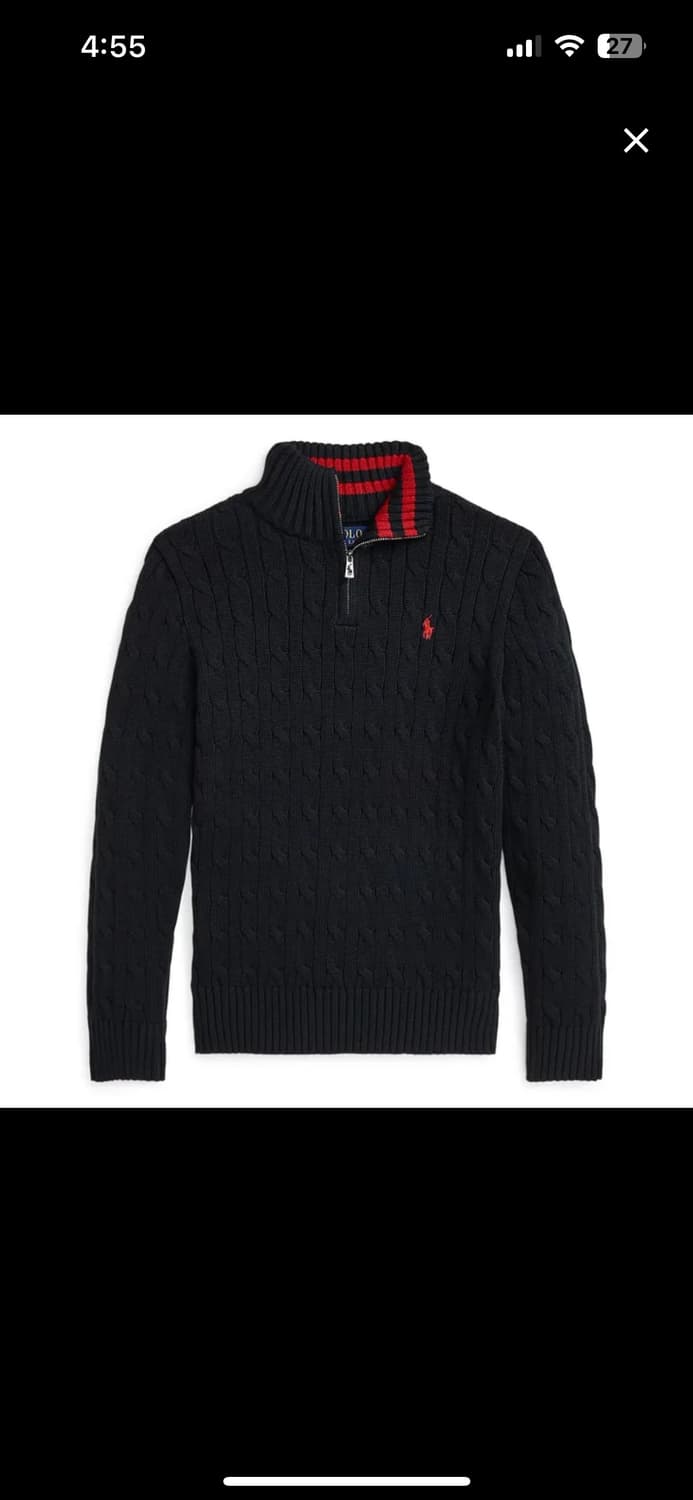 폴로 랄로프렌 보이즈 반집업 니트 L 정품 상품이미지1