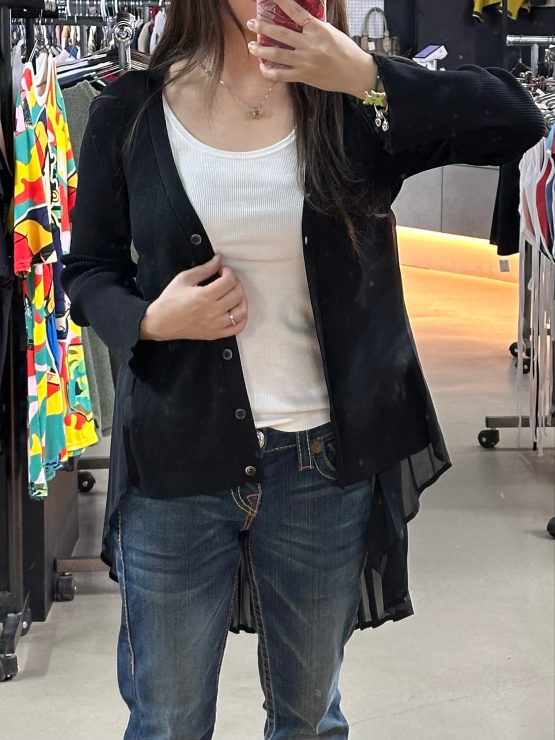 미하라 야스히로 플리츠 레이어드 가디건 상품이미지2