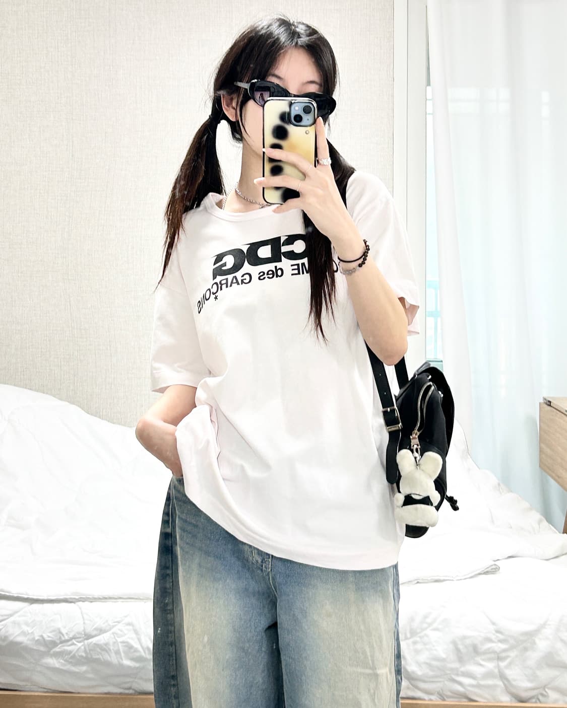 꼼데가르송 CDG 뮤트핑크 반팔 상품이미지4