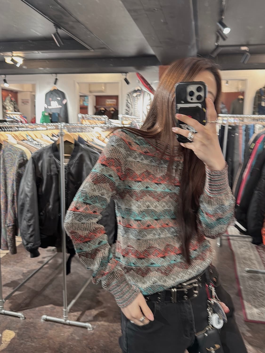 미쏘니 missoni 컬러 배색 보헤미안 패턴 니트 S 상품이미지1