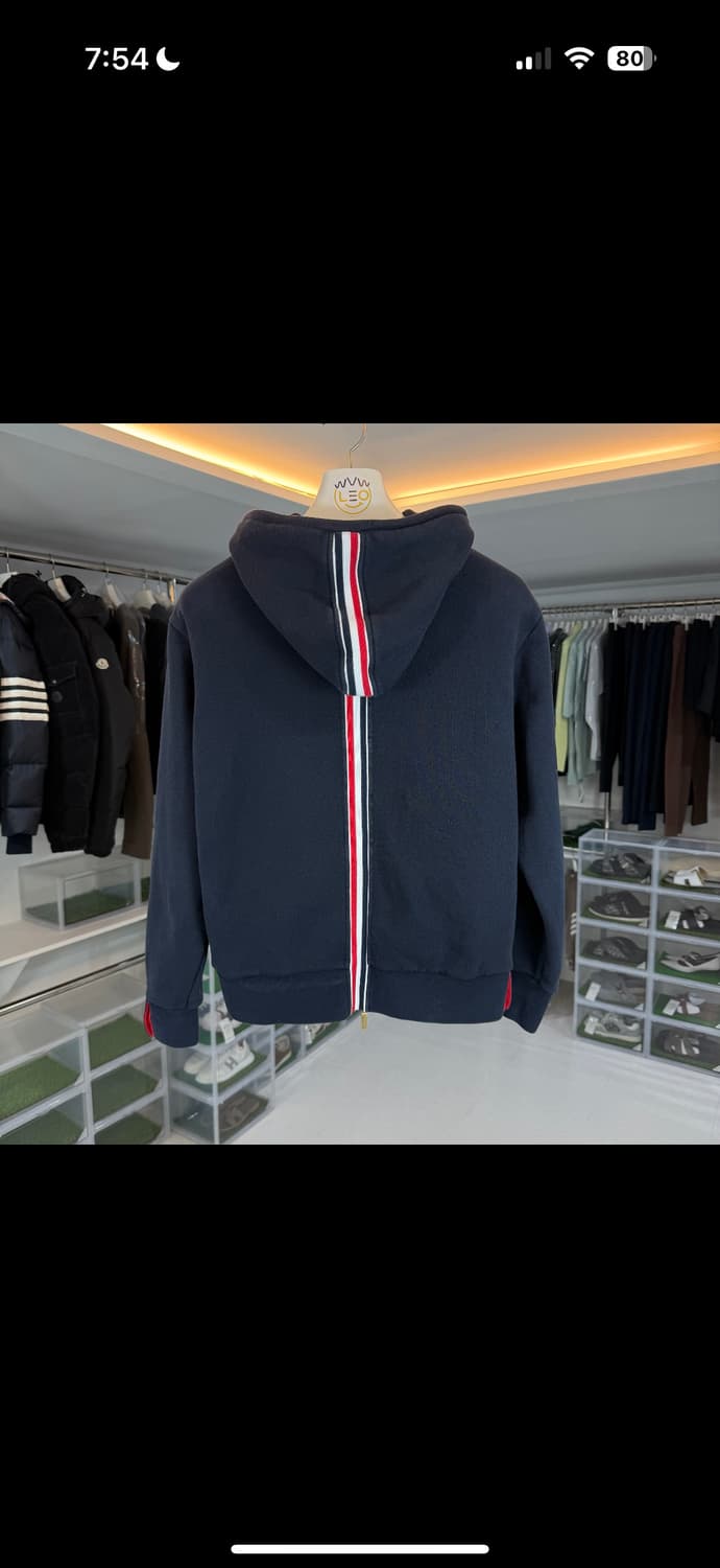 [리오브전포점] 톰브라운 백삼선 스트라이프 금장 후드집업 상품이미지1